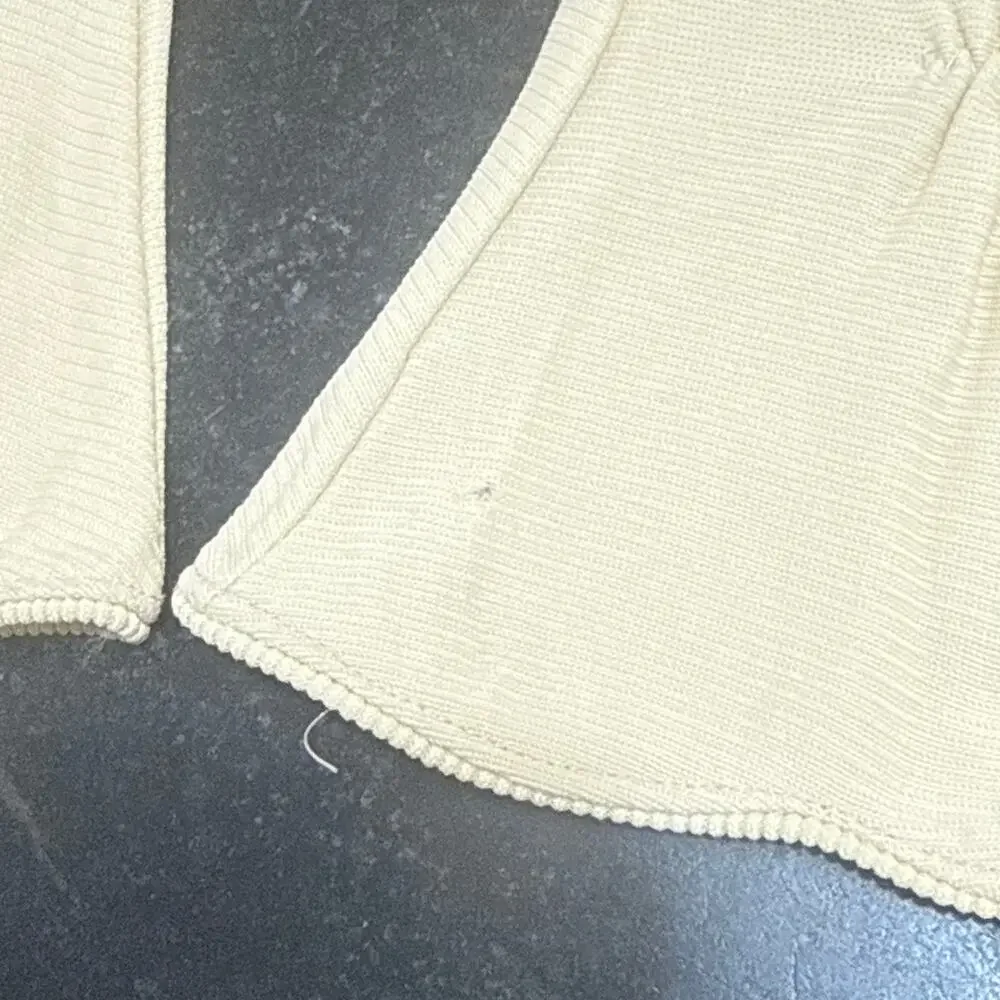 Vintage 50s Van Raalte Cream Cotton Gloves Starburst Embroidery Size 7.5